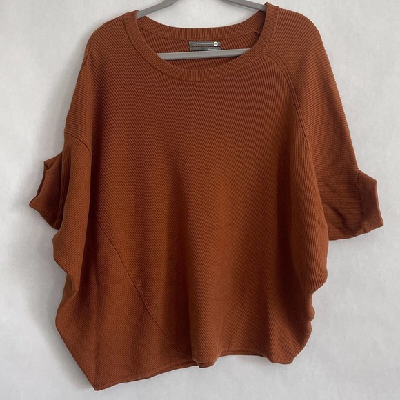 Anthropologie Sweaters - Anthropologie Women Honey/Miel Poncho Sweater Asymmetrical Small Ribbed 0644